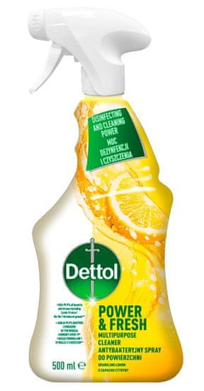 Dettol Antibakterijsko razpršilo za površine limona in limeta, 500 mL