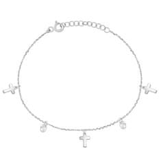 Brilio Elegantna zapestnica iz belega zlata s križci BRA009AUW