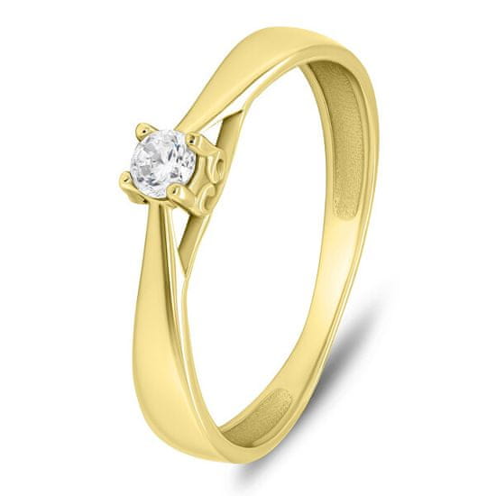Brilio Brezčasen zaročni prstan iz rumenega zlata GR114YAU