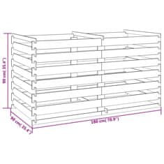Vidaxl Lesen kompostnik impregnirana borovina 160x80x58 cm