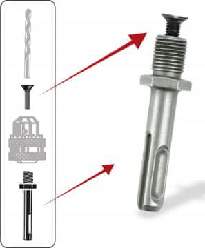DEDRA SDS+ adapter za vrtalno glavo 1/2"