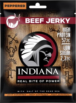 INDIANA JERKY INDIANA Goveje Jerky s peperjem 25g