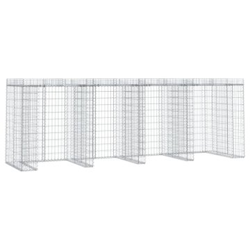 Vidaxl Gabionska stena za smetnjak 350x91x120 cm pocinkano železo