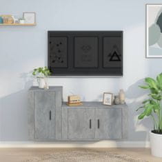 Vidaxl Komplet TV omaric 2-delni betonsko siv inženirski les
