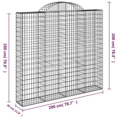 Vidaxl Obokane gabion košare 6 kosov 200x30x180/200cm pocinkano železo