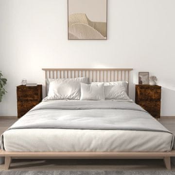 Vidaxl vidaXL Nočne omarice, komplet 2 kosov, dimljen hrast, 40x35x70 cm