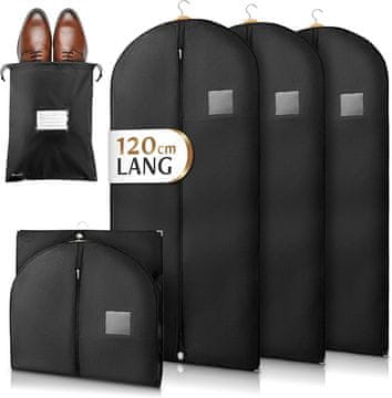 BRUCE. SET Zaščita za Oblačila 100 x 60 cm, 3kos Vreče za Obleke + 3kos Vreče za Čevlje, Zaščitna Prevleka za Oblačila in Čevlje | GARMENTBAG