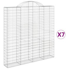 Vidaxl Obokane gabion košare 7 kosa 200x30x200/220 cm pocinkano železo