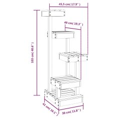 Greatstore Mačje drevo belo 45,5x49x103 cm trdna borovina