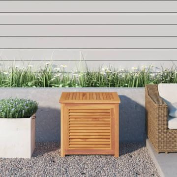 Vidaxl vidaXL Vrtna shranjevalna škatla z torbo za shranjevanje 60x50x58 cm masivni tikov les