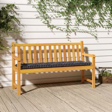 Vidaxl vidaXL Blazina za vrtno klop, črna karo, 180x50x7 cm, blago