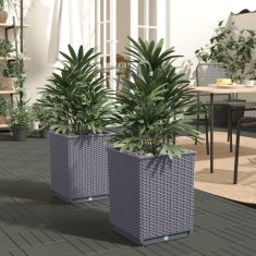 Vidaxl Cvetlično korito 2 kosa modro sivo 30x30x37 cm polipropilen