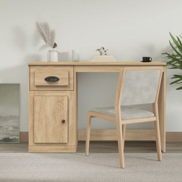 Vidaxl vidaXL Pisalna miza s predalom, hrast sonoma, 115x50x75 cm