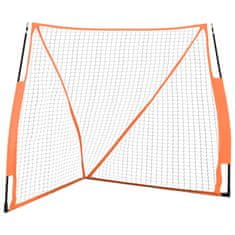 Vidaxl Prenosna baseball mreža oranžna in črna 183x182x183 cm