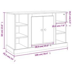 Vidaxl Komoda črna 100x35,5x60 cm inženirski les