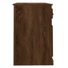 Vidaxl Pisalna miza s predalom rjav hrast 115x50x75 cm inženirski les