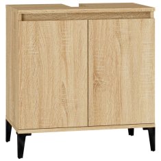Vidaxl Omarica za umivalnik sonoma hrast 58x33x60 cm inženirski les