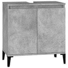 Vidaxl Omarica za umivalnik betonsko siva 58x33x60 cm inženirski les