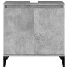 Vidaxl Omarica za umivalnik betonsko siva 58x33x60 cm inženirski les