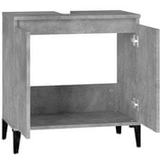 Vidaxl Omarica za umivalnik betonsko siva 58x33x60 cm inženirski les
