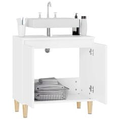 Vidaxl Omarica za umivalnik bela 58x33x60 cm inženirski les