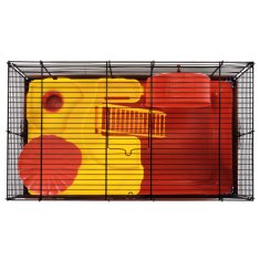 Vidaxl Kletka za hrčke rdeča 58x32x36 cm polipropilen in kovina