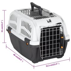Vidaxl Transporter za male živali s kovinskimi vrati 48x31,5x31 cm PP