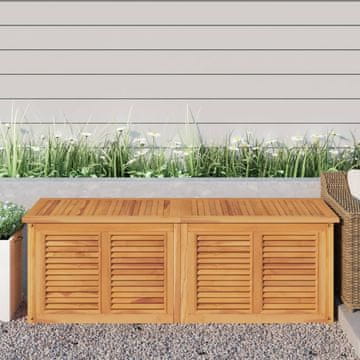 Vidaxl vidaXL Vrtna shranjevalna škatla z torbo za shranjevanje 150x50x55 cm masivni tikov les