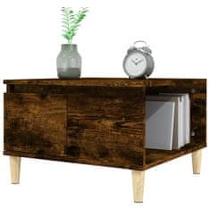 Vidaxl Klubska mizica dimljeni hrast 55x55x36,5 cm inženirski les