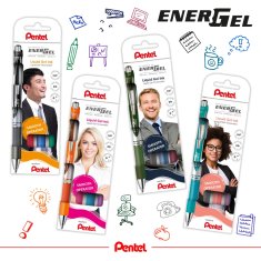 Pentel roler gel EnerGel BL77-4COL3, 0.7 mm, 4/1