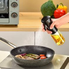 Netscroll Večnamenska kuhinjska razpršilka za olja, vodo, kis in omake, razpršilnik tekočin, kuhinjski pripomočki, LiquidSprayer, bela