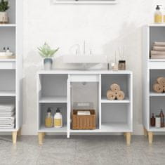 Vidaxl Omarica za umivalnik bela 80x33x60 cm inženirski les