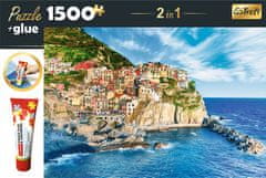 Trefl Set sestavljank 2v1 Manarola, Liguria, Italija 1500 kosov z lepilom