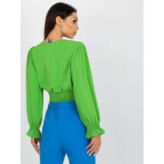 ITALY MODA Ženska bluza z buff rokavi DIANA svetlo zelena DHJ-BZ-13866.92P_398208 Univerzalni
