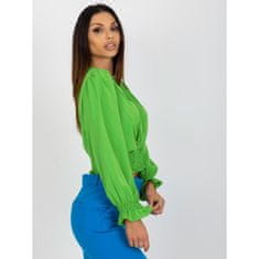 ITALY MODA Ženska bluza z buff rokavi DIANA svetlo zelena DHJ-BZ-13866.92P_398208 Univerzalni