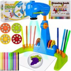 Kruzzel Projektor za risanje + 12 barvnih markerjev in knjižico za risanje