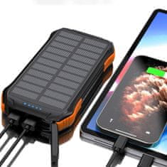 Choetech Solar Power Bank 10000mAh Qi 5W, črna/oranžna