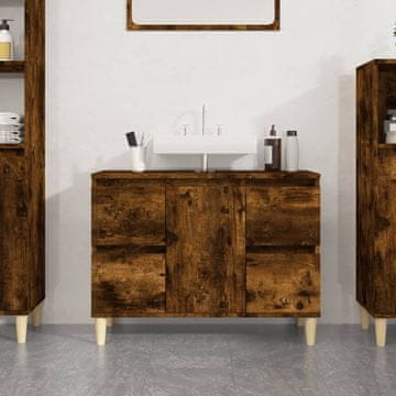 Vidaxl vidaXL Omarica za umivalnik dimljen hrast 80x33x60 cm