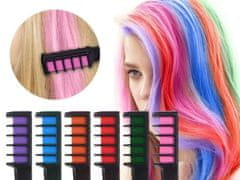 Alum online Glavnik z barvnimi kredami za lase - 6 barv