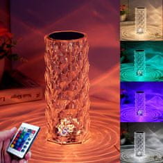 Alum online Kristalna namizna svetilka RGB LED z učinkom 3D vrtnice - velika