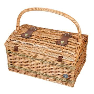 Cilio Piknik košara rivoli set 4 krožniki+pribor 46x31xh41cm / za 4 osebe / les, tekstil