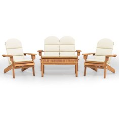 Vidaxl Vrtna garnitura adirondack 4-delna trden akacijev les