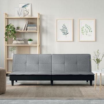 Vidaxl vidaXL Kavč z ležiščem, svetlo siv, oblazinjen s tkanino