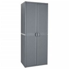 Vidaxl Vrtna omara siva 65x45x172 cm PP ratan
