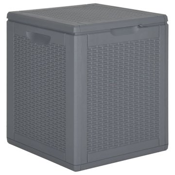 Vidaxl Vrtna škatla siva PP ratan 90 L