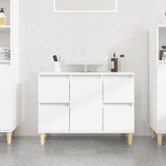 Vidaxl Omarica za umivalnik visok sijaj bela 80x33x60cm inženirski les