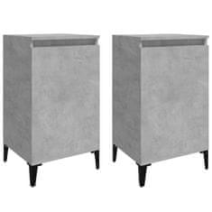 Vidaxl Nočna omarica 2 kosa betonsko siva 40x35x70 cm inženirski les