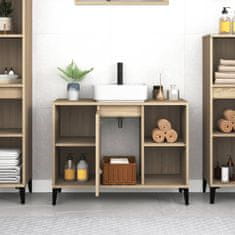 Vidaxl Omarica za umivalnik sonoma hrast 80x33x60 cm inženirski les