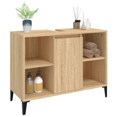 Vidaxl Omarica za umivalnik sonoma hrast 80x33x60 cm inženirski les
