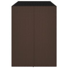 Vidaxl Barska miza s stekleno ploščo rjava 145x80x110 cm poli ratan